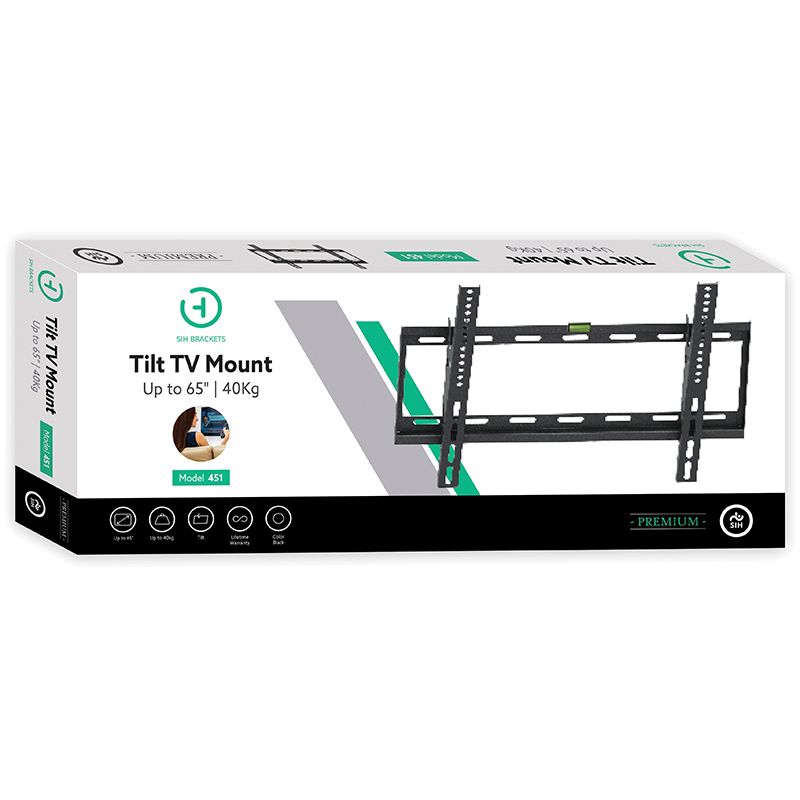 SIH TILTED TV MOUNT UP TO 65''/40KG