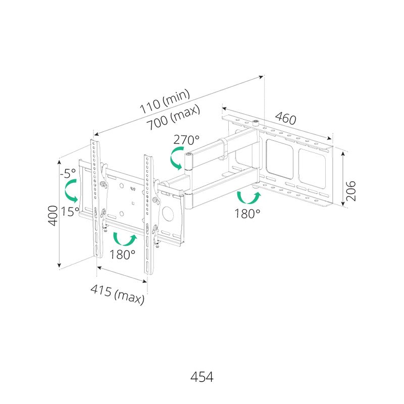 SIH 4 WAY TV MOUNT UP TO 65''/50KG