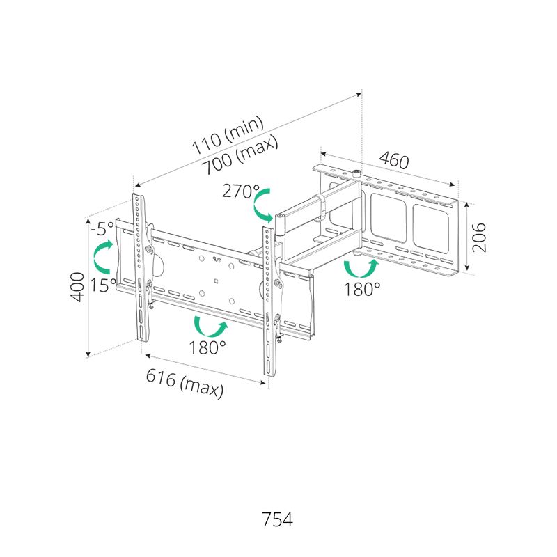 SIH TV MOUNT 4 WAY UP TO 80''/60KG