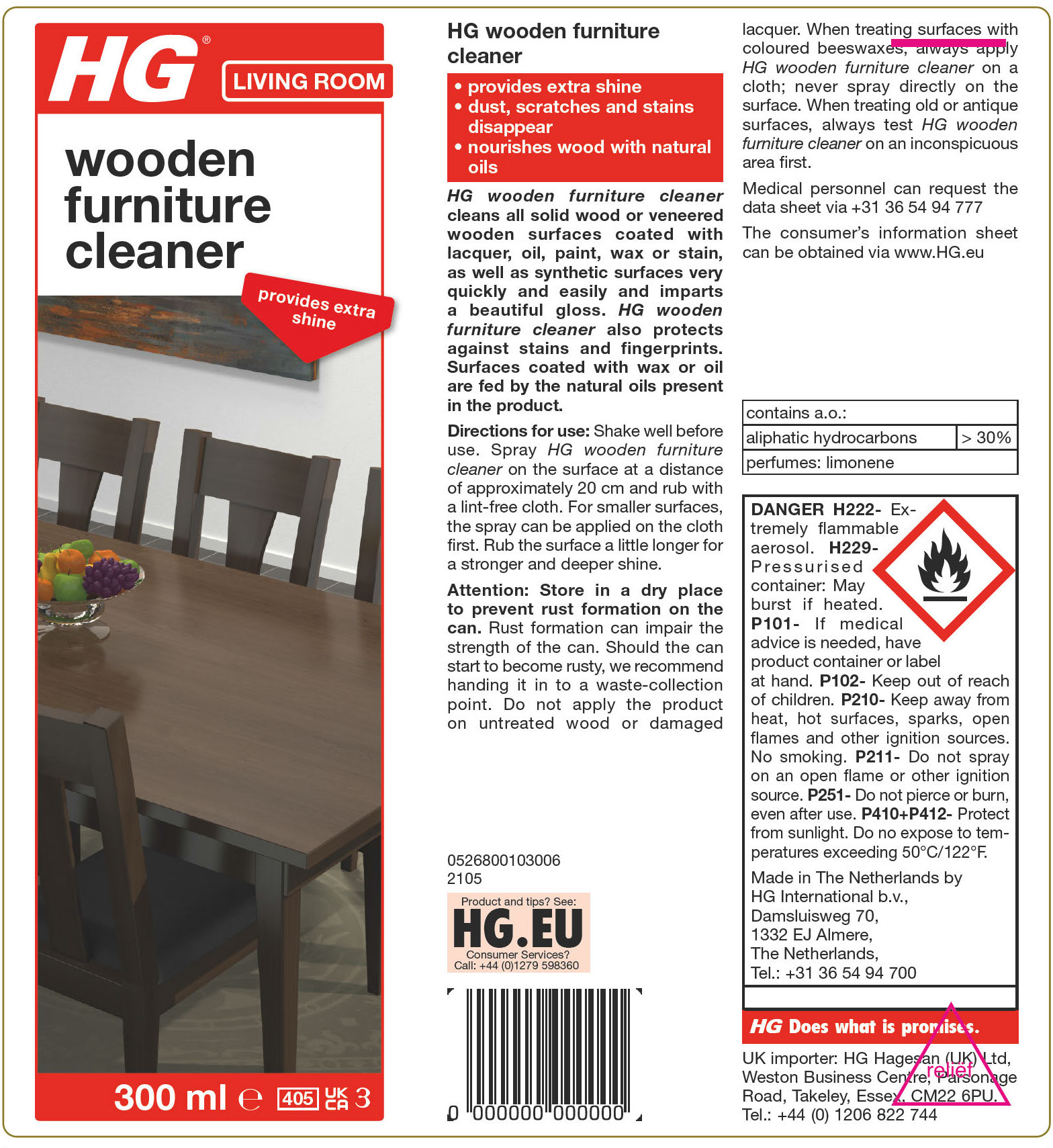 HG WOODEN FURNITURE CLEANER 300ML