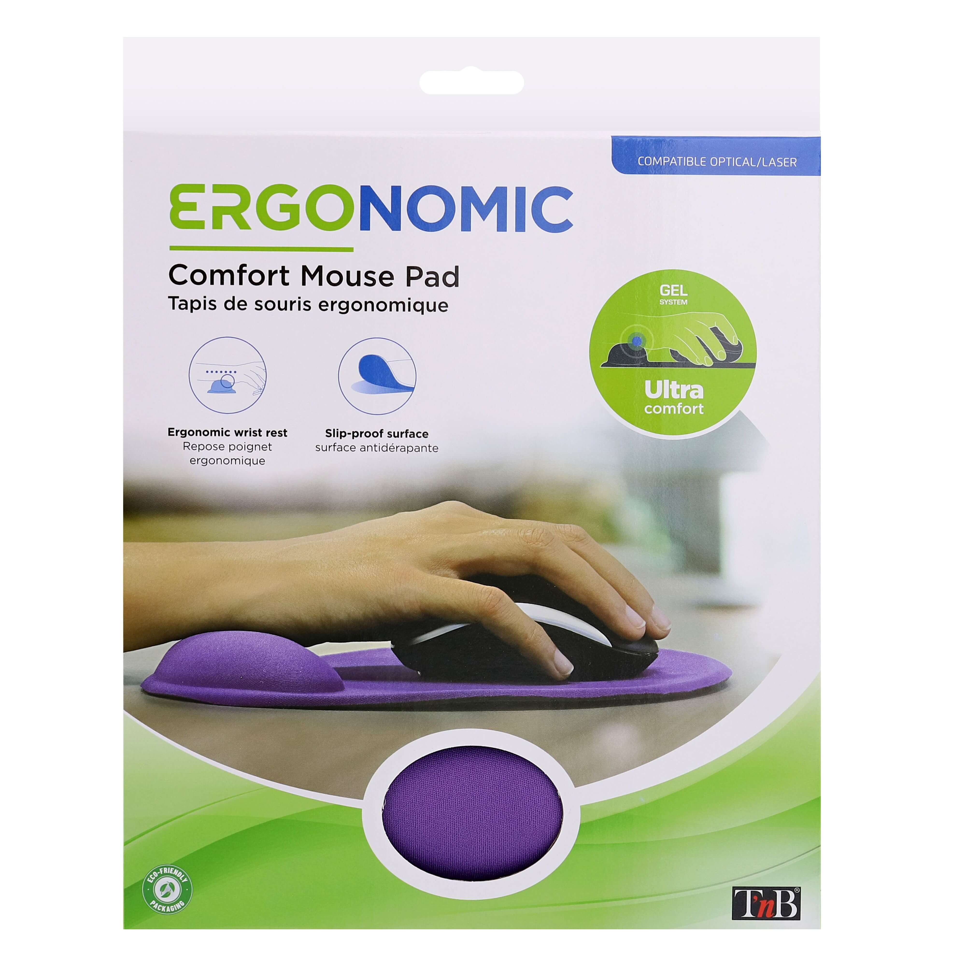 ERGONOMIC MOUSE PAD WITH GEL WRIST REST