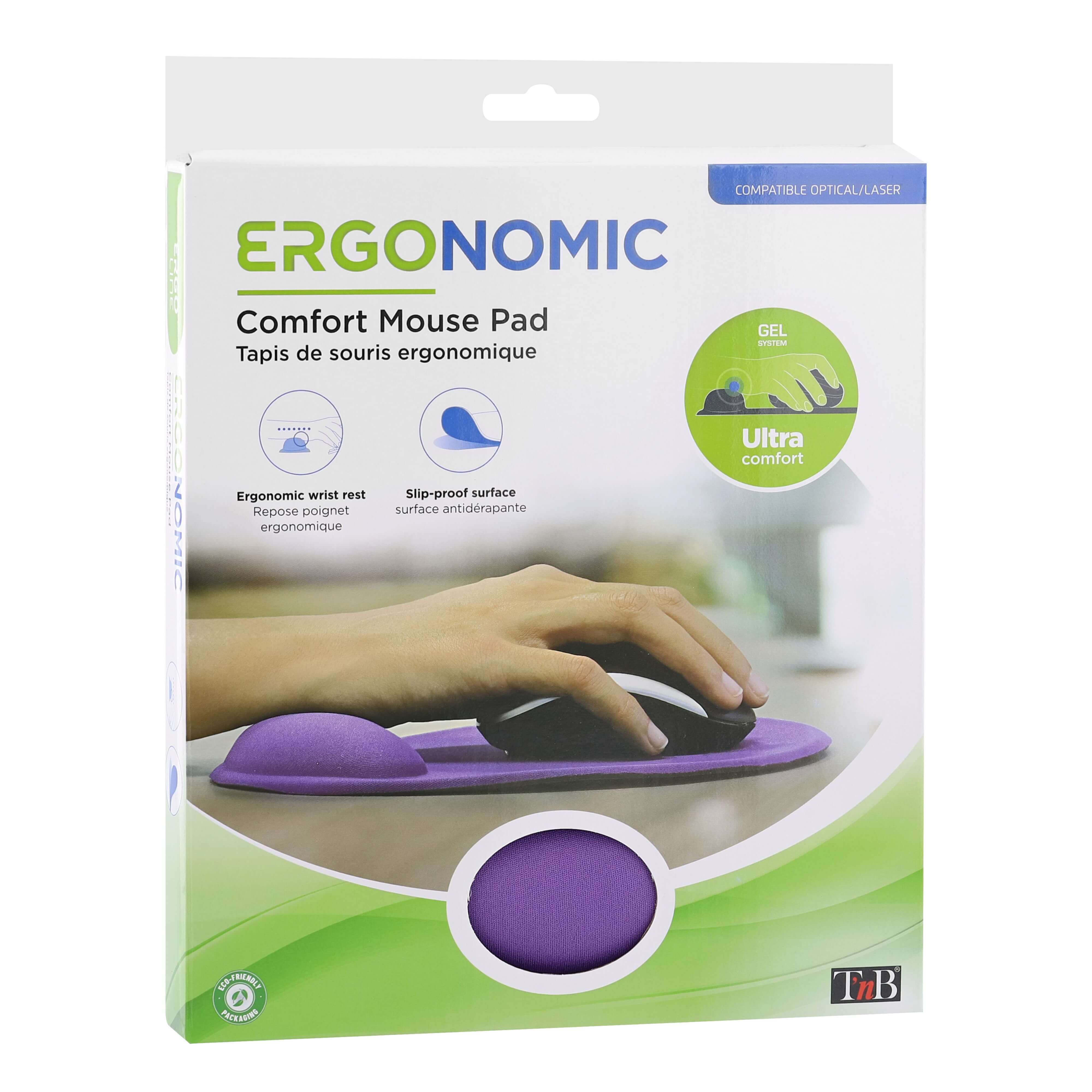 ERGONOMIC MOUSE PAD WITH GEL WRIST REST