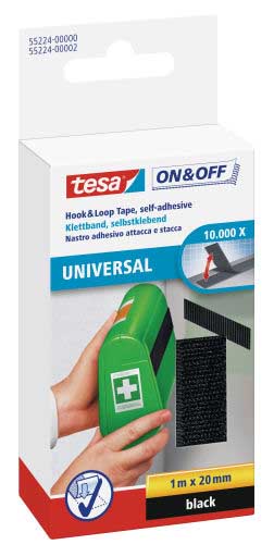 TESA ON&OFF TAPE 1M x 20mm BLACK 