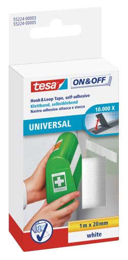 TESA ON&OFF TAPE 1M x 20mm WHITE