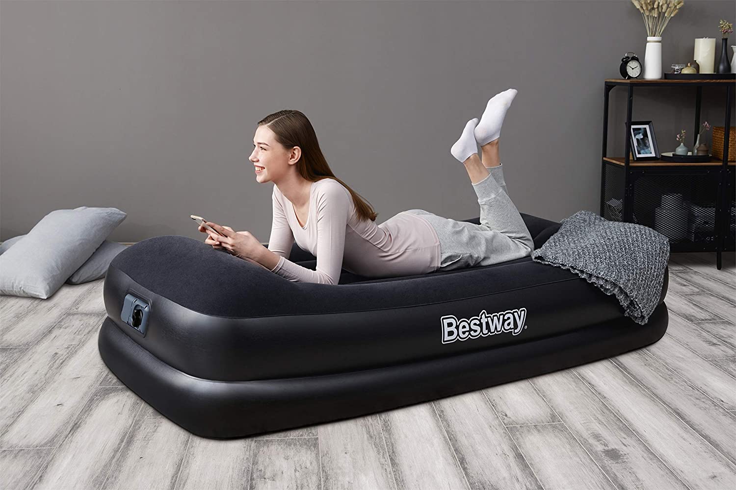 BESTWAY 67401GB PREMIUM AIR BED 191X97X46CM WITH PUMP