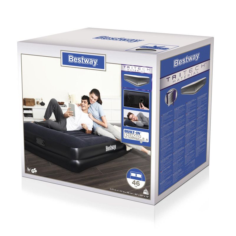 BESTWAY 67403GB PREMIUM AIR BED 203X152X46CM WITH PUMP