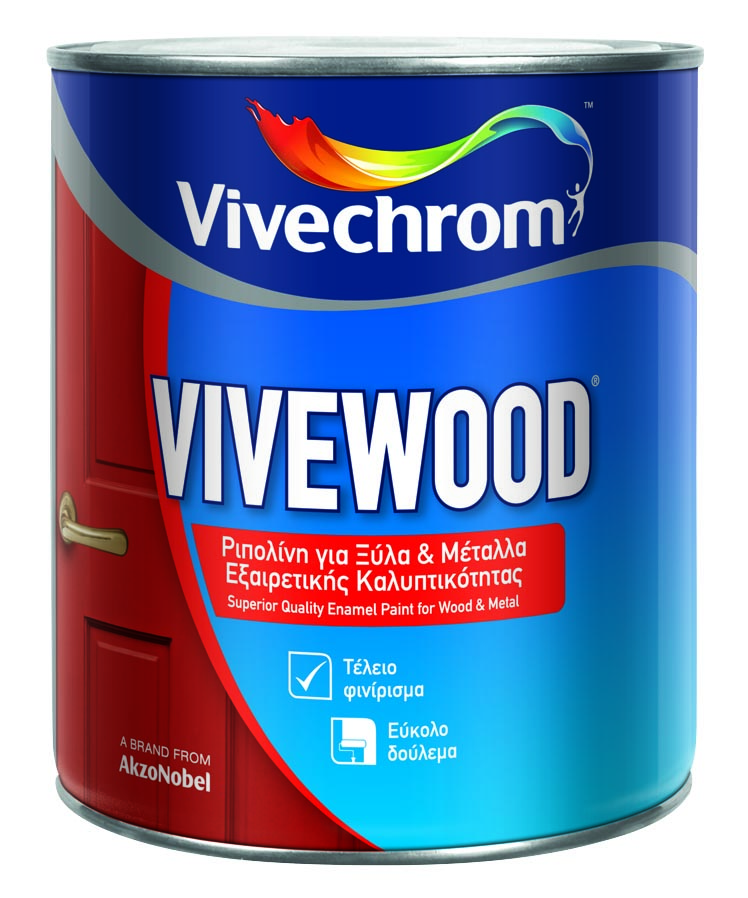 VIVECHROM ΛΕΥΚΟ 30GLOSS VIVEWOOD ΡΙΠΟΛΙΝΗ ΓΙΑ ΞΥΛΑ ΚΑΙ ΜΕΤΑΛΛΑ 750ML