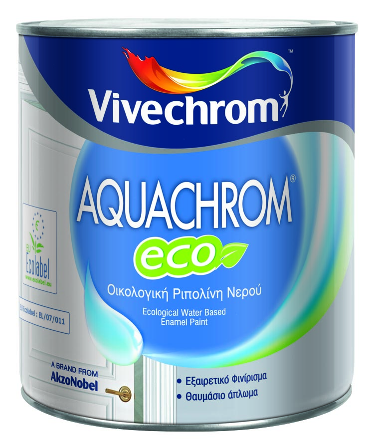 VIVECHROM ΛΕΥΚΟ GLOSS AQUACHROME ΟΙΚΟΛΟΓΙΚΗ ΡΙΠΟΛΙΝΗ ΝΕΡΟΥ ΕΞΑΙΡΕΤΙΚΗΣ ΠΟΙΟΤΗΤΑΣ 2.5L