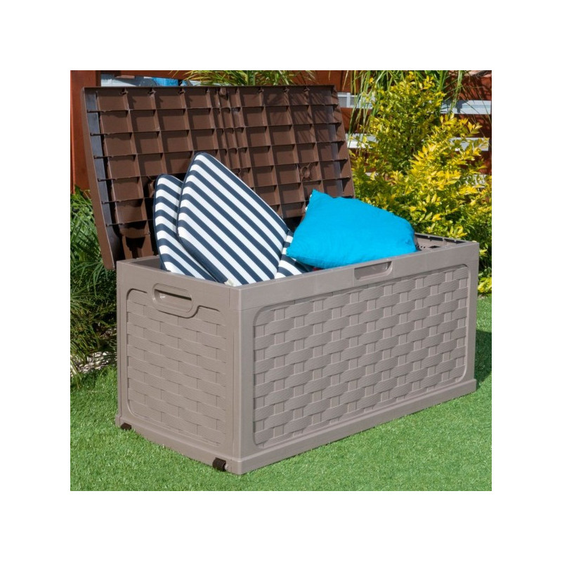 STARPLAST RATTAN CUSHION BOX 115X58X56CM 335L MOCCA