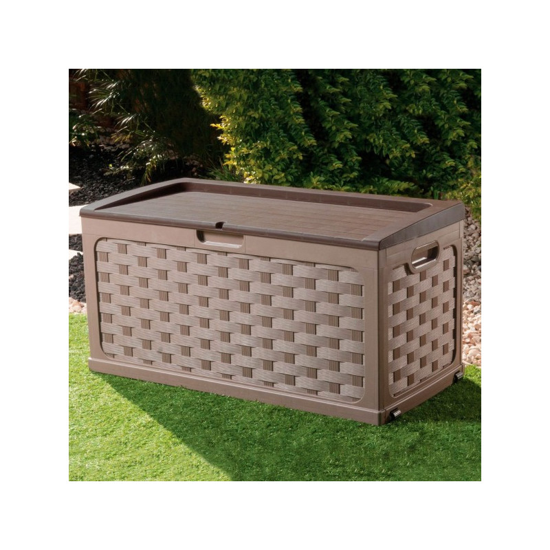 STARPLAST RATTAN CUSHION BOX 115X58X56CM 335L MOCCA