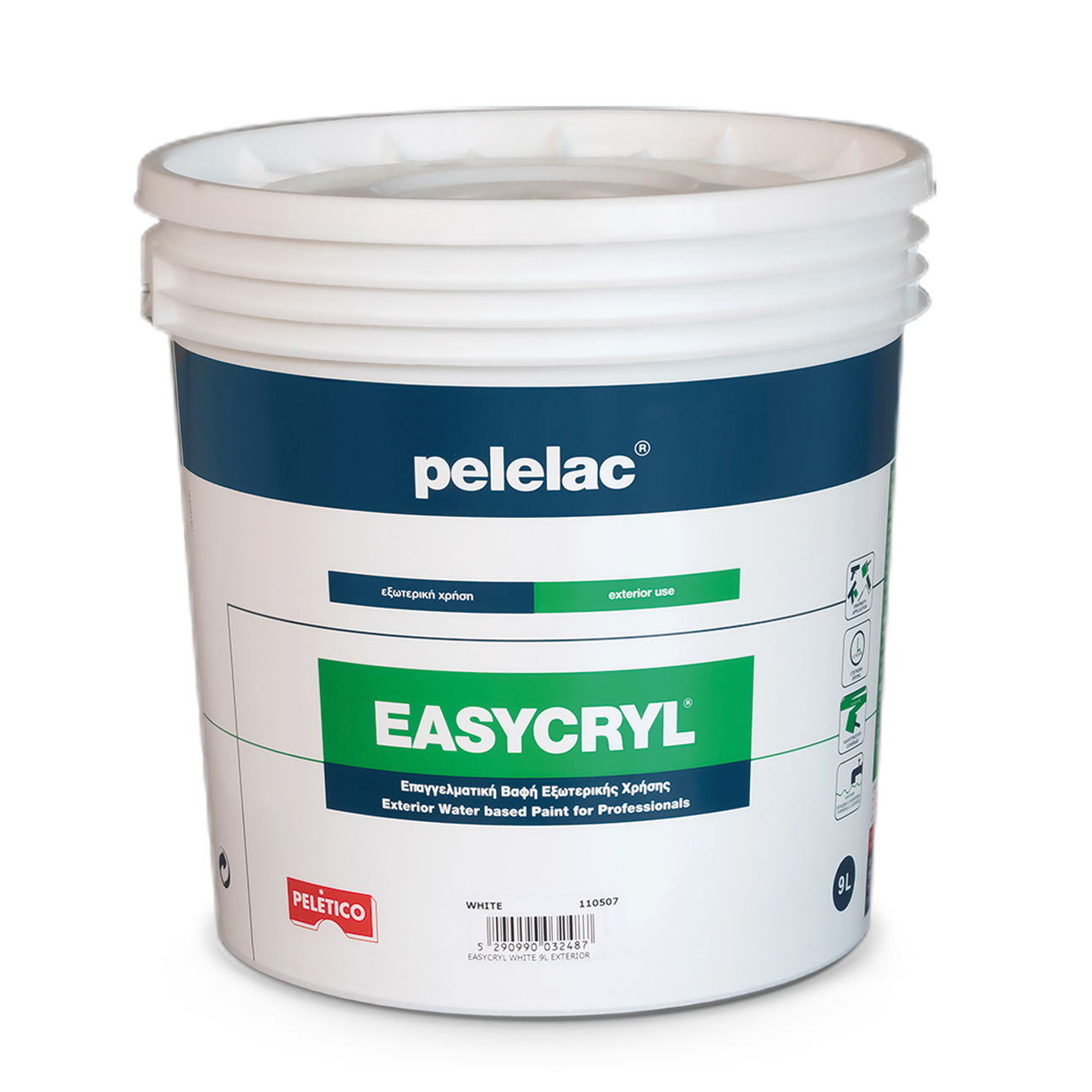 PELELAC EASYCRYL® ΠΛΑΣΤΙΚΟ ΧΡΩΜΑ ΣΟΥΠΕΡ ΛΕΥΚΟ P101 9L