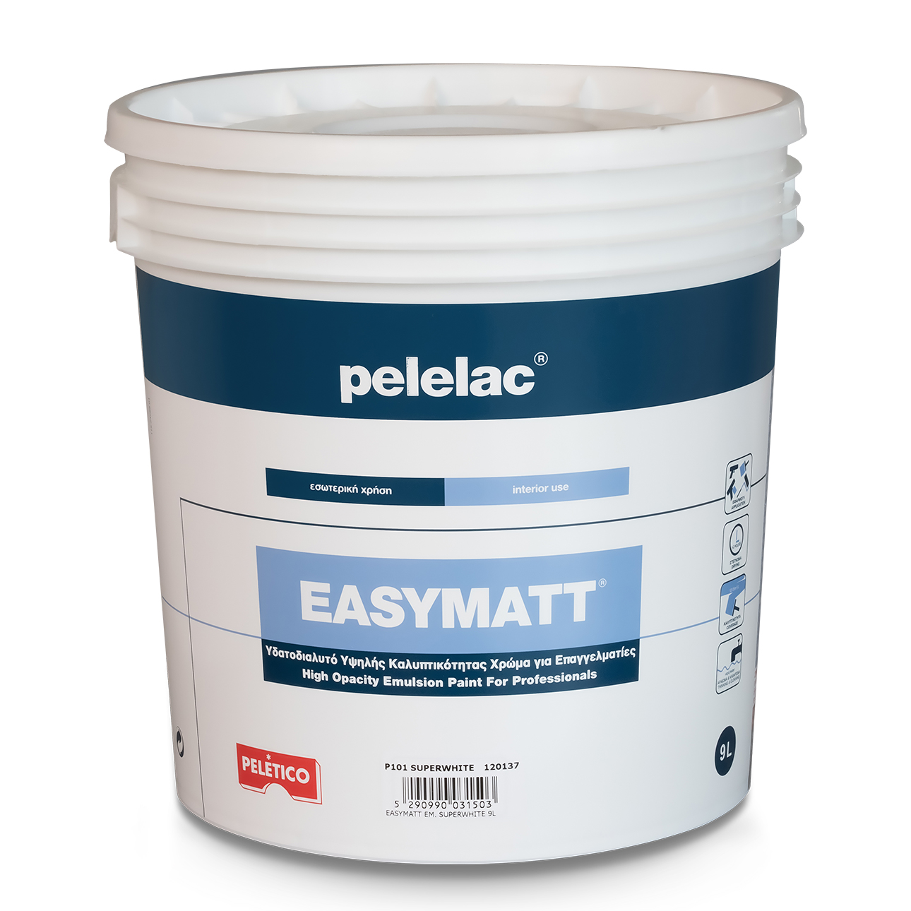 PELELAC EASYMATT® ΠΛΑΣΤΙΚΟ ΧΡΩΜΑSUPERWHITE P101 9L