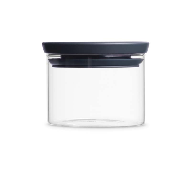 BRABANTIA STACKABLE GLASS JAR, 0.3 LITRE - DARK GREY