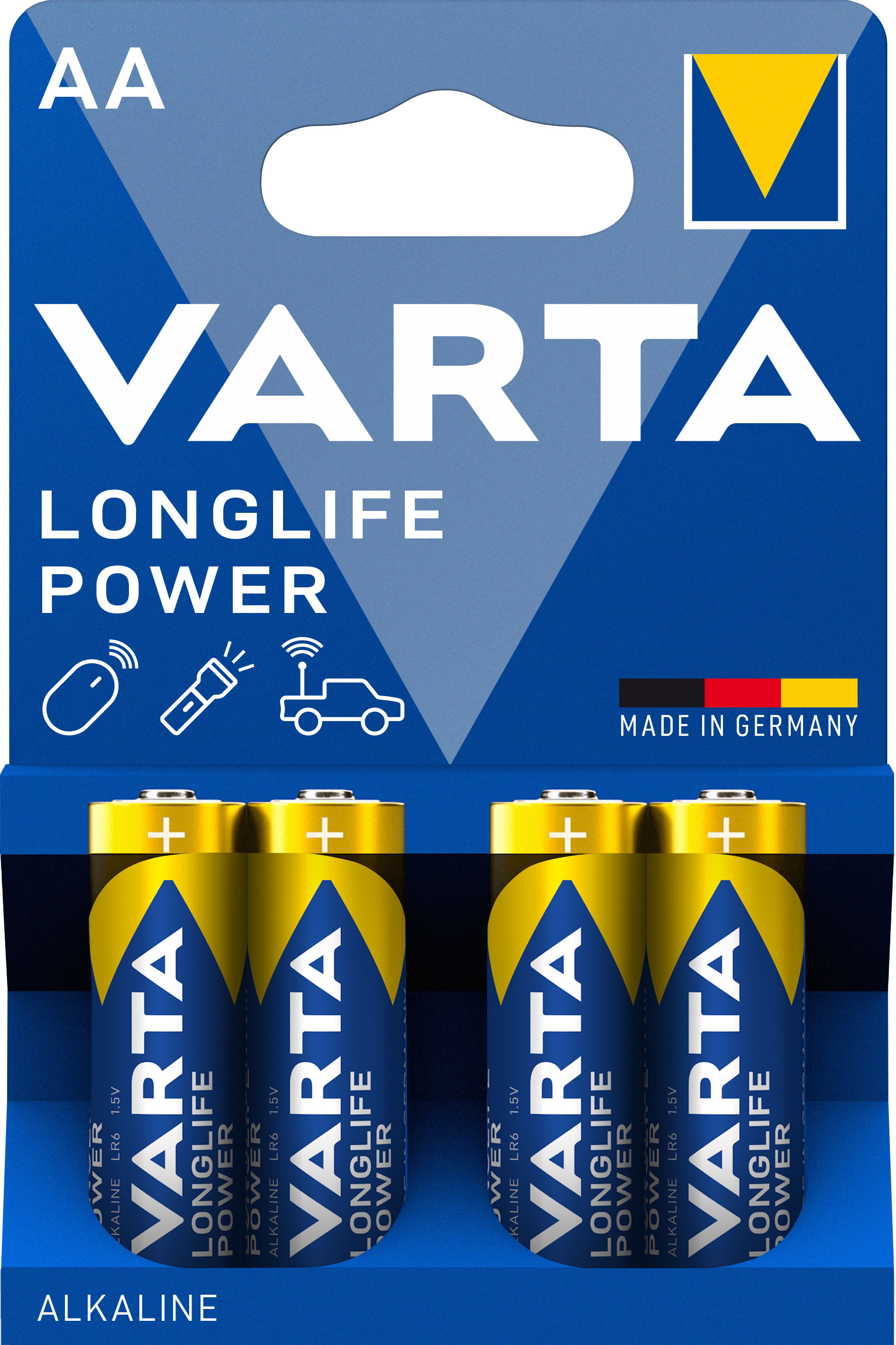 VARTA LONGLIFE POWER ALKALINE BATTERIES AA, MIGNON, LR6, 1,5V, 4-PACK