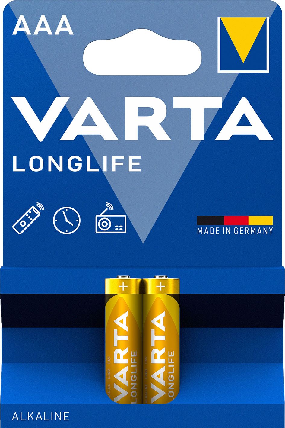 VARTA LONGLIFE ALKALINE BATTERIES AAA, MICRO, LR03, 1,5V, 2-PACK