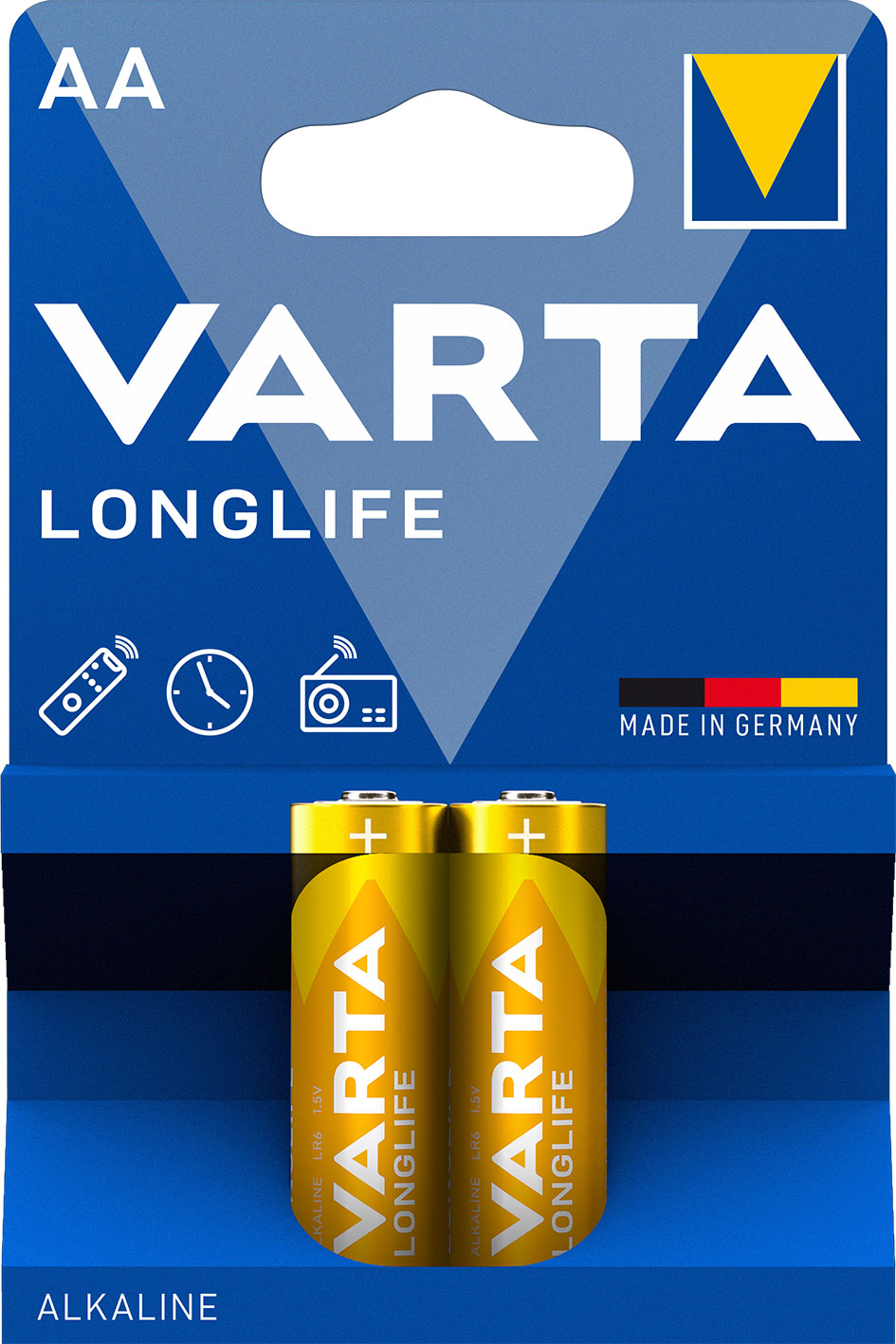 VARTA LONGLIFE ALKALINE BATTERIES AA, MIGNON LR6, 1,5V, 2-PACK