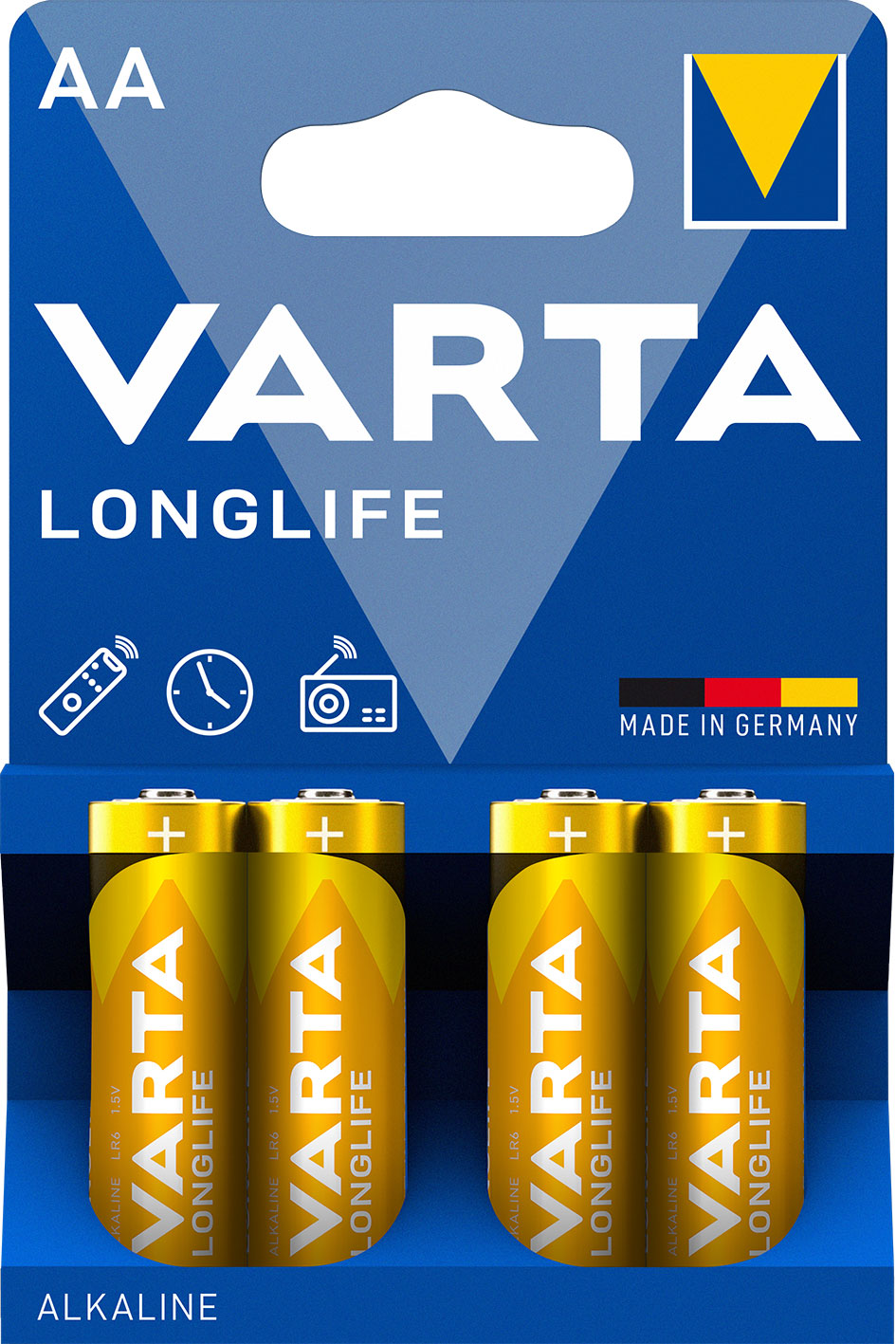 VARTA LONGLIFE ALKALINE BATTERIES AA, MIGNON LR6, 1,5V, 4-PACK