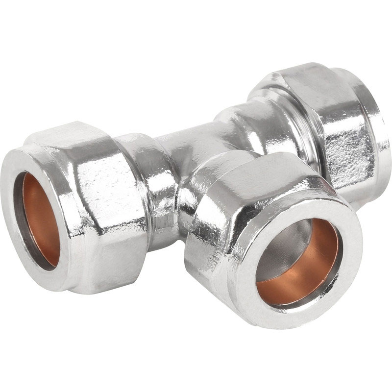 PLUMBWATER CHROME TEE 10MM