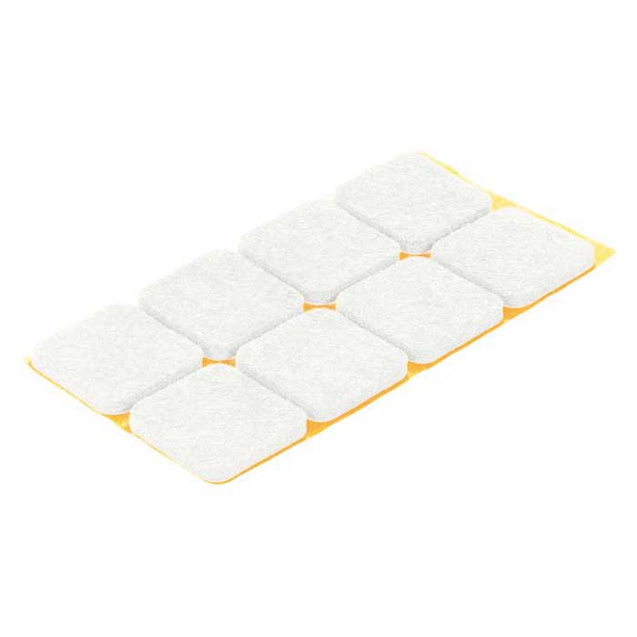 P W 6PCS 30x30mm SET FELTS WHITE