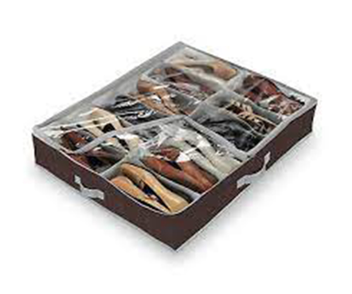 DOMOPAK 12-COMPARTMENT SHOE ORGANIZER BROWN