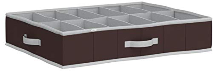 DOMOPAK 12-COMPARTMENT SHOE ORGANIZER BROWN