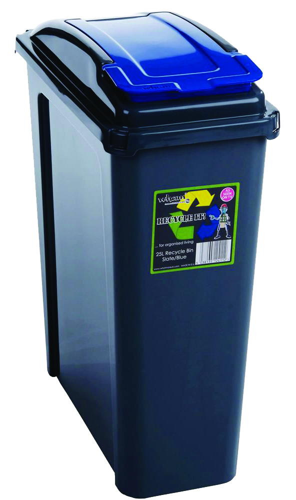 RECYCLE SLIM BIN 25L GRAY/BLUE