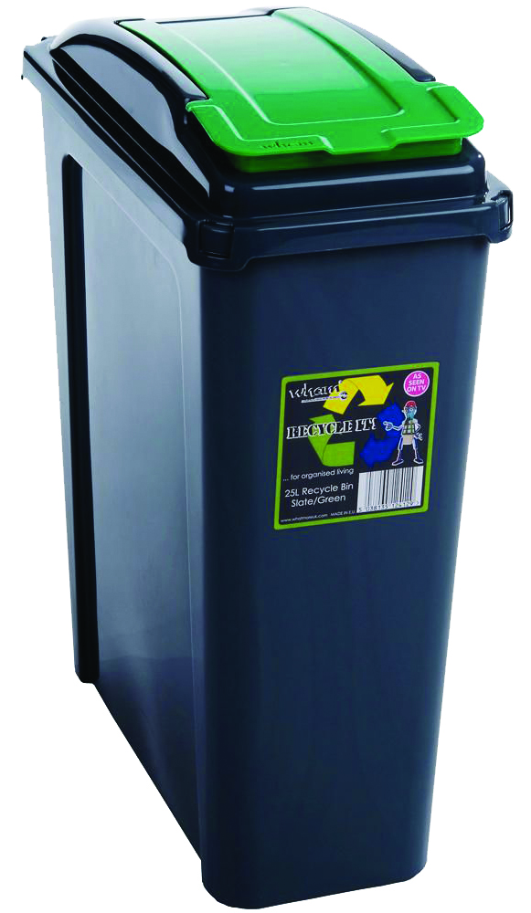 RECYCLE SLIM BIN 25L GRAFH/GRN