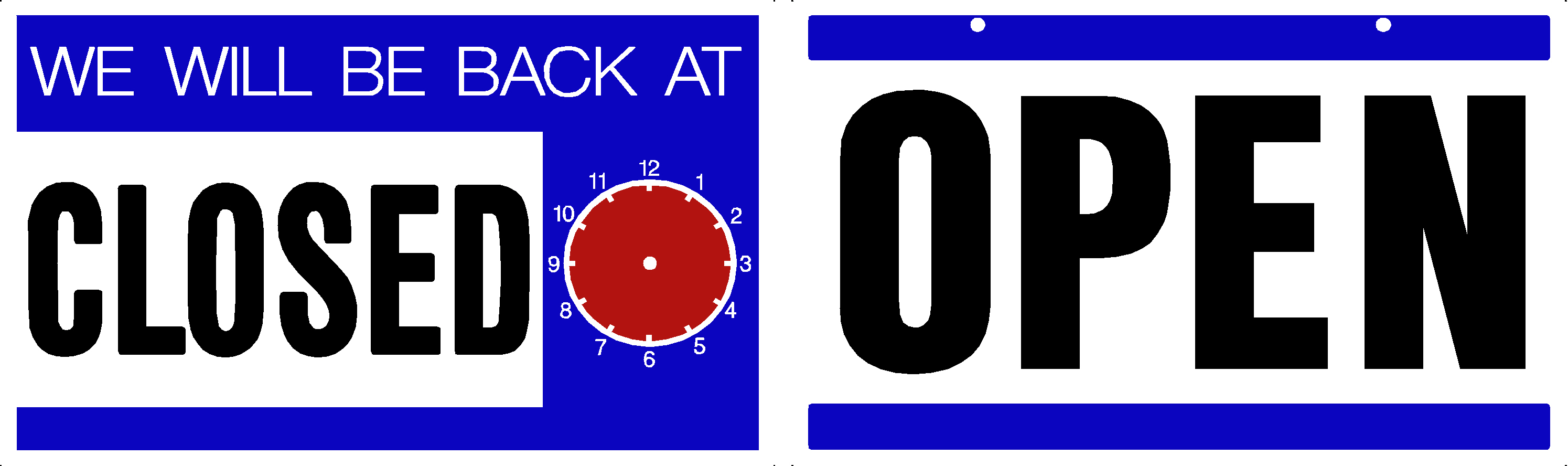 OPEN - CLOSED WITH CLOCK