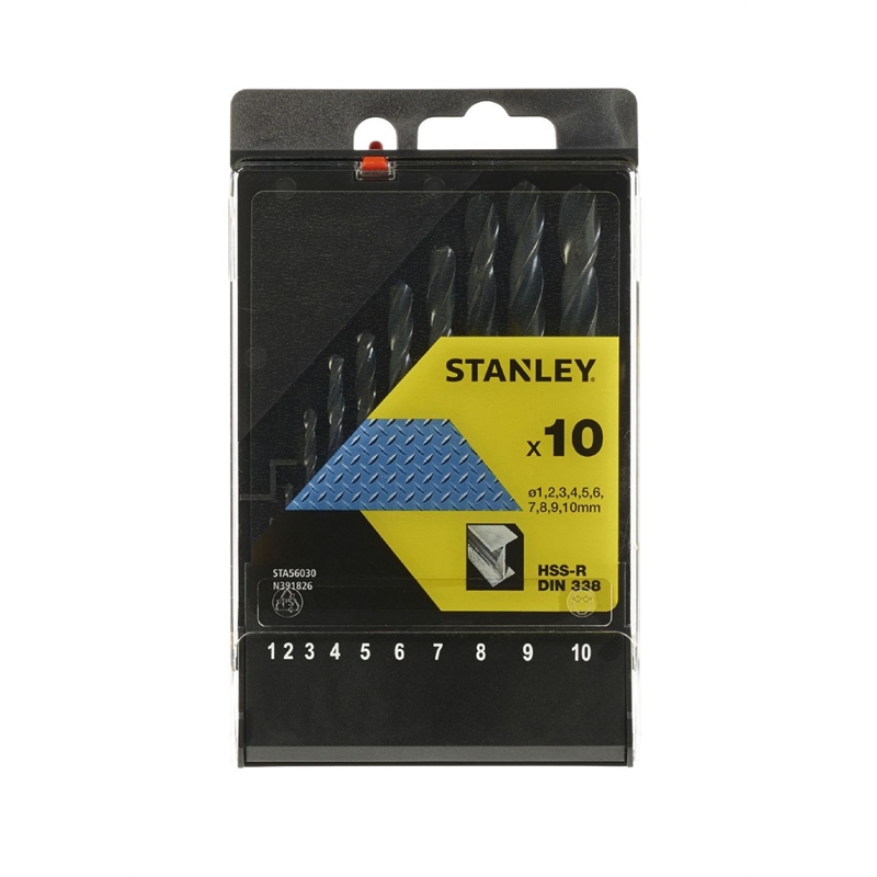 STANLEY DRILL BIT HSS-R X10PCS