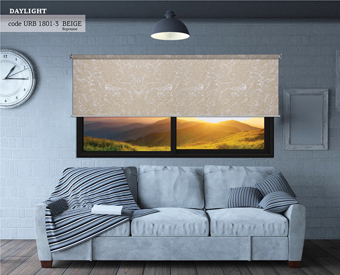 ROLLER BLIND DAYLIGHT BEIGE REPUSSE 100X160CM