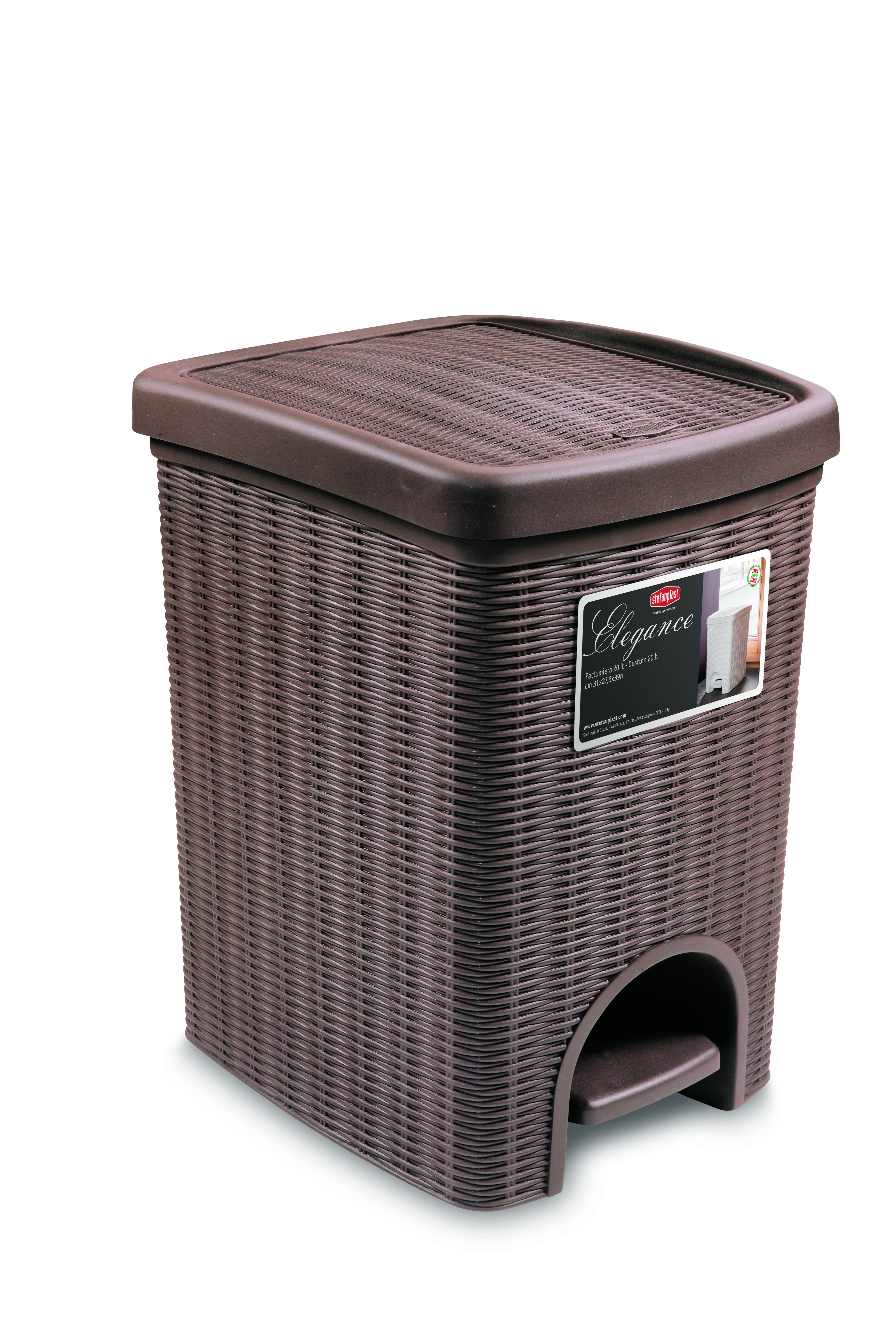 STEFANPLAST  ELEGANCE DUSTBIN 20LT DOVE GREY