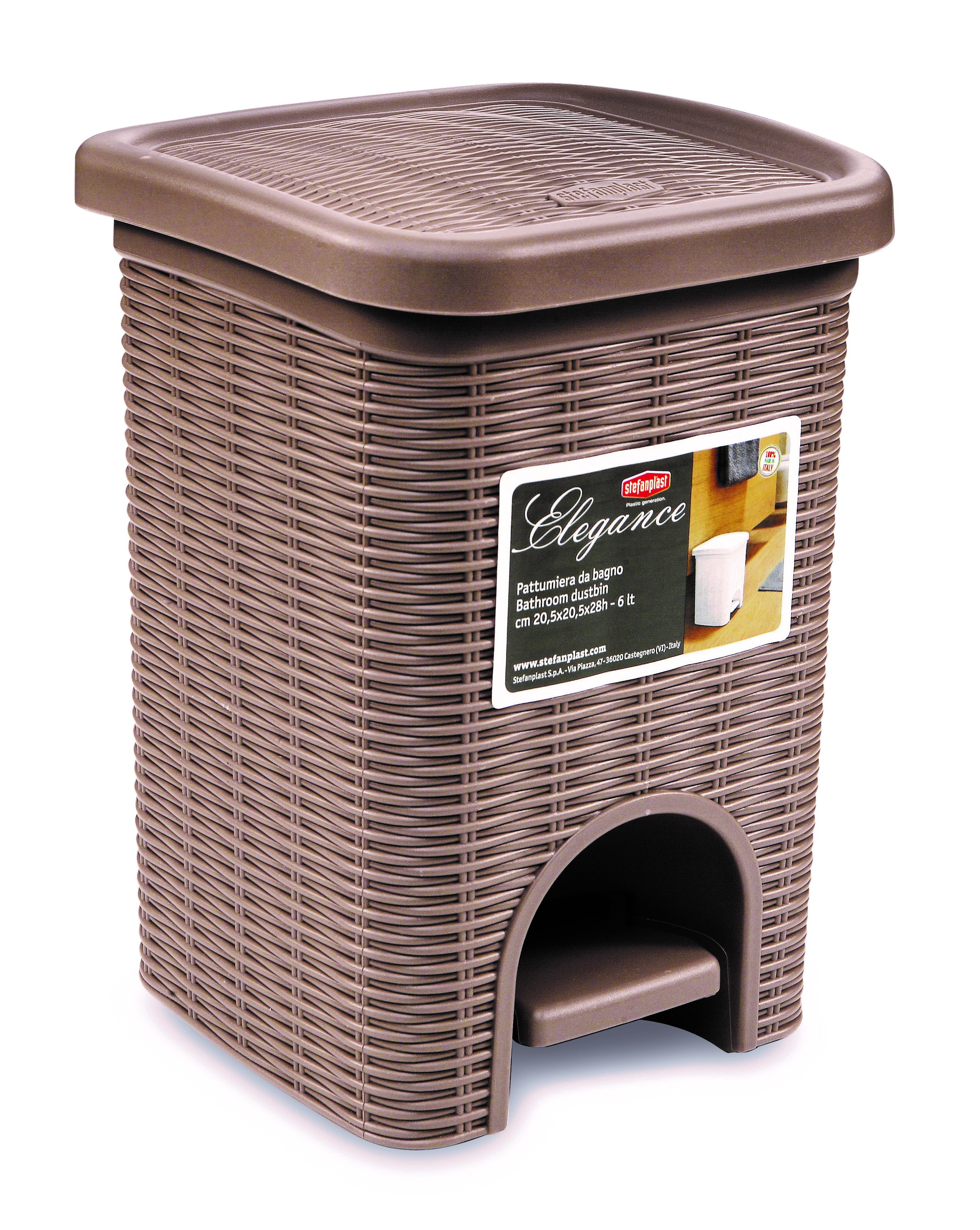 STEFANPLAST ELEGANCE BATHROOM DUSTBIN 6LT D/GREY