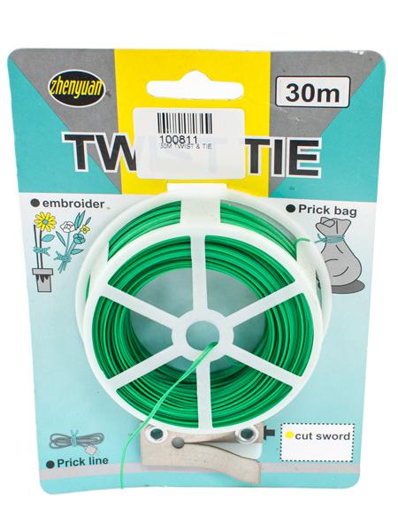 ELTECH GREEN TWIST TIE 1MMX30M