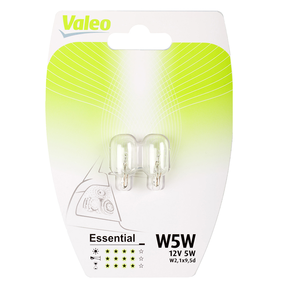 VALEO ΛΑΜΠΑ W5W ESSENTIAL 12V 5W BLISTER x 2