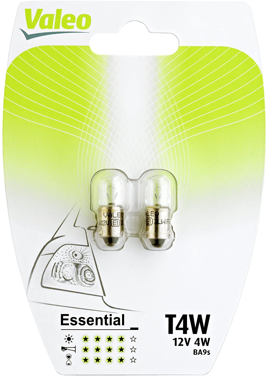 VALEO ΛΑΜΠΑ T4W ESSENTIAL 12V 4W BLISTER x 2