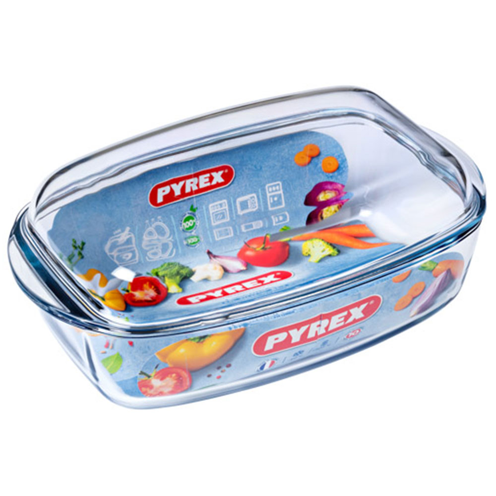 PYREX 466A000 ESSENTIALS GLASS RECTANGULAR CASSEROLE 4,3L + 2,2L