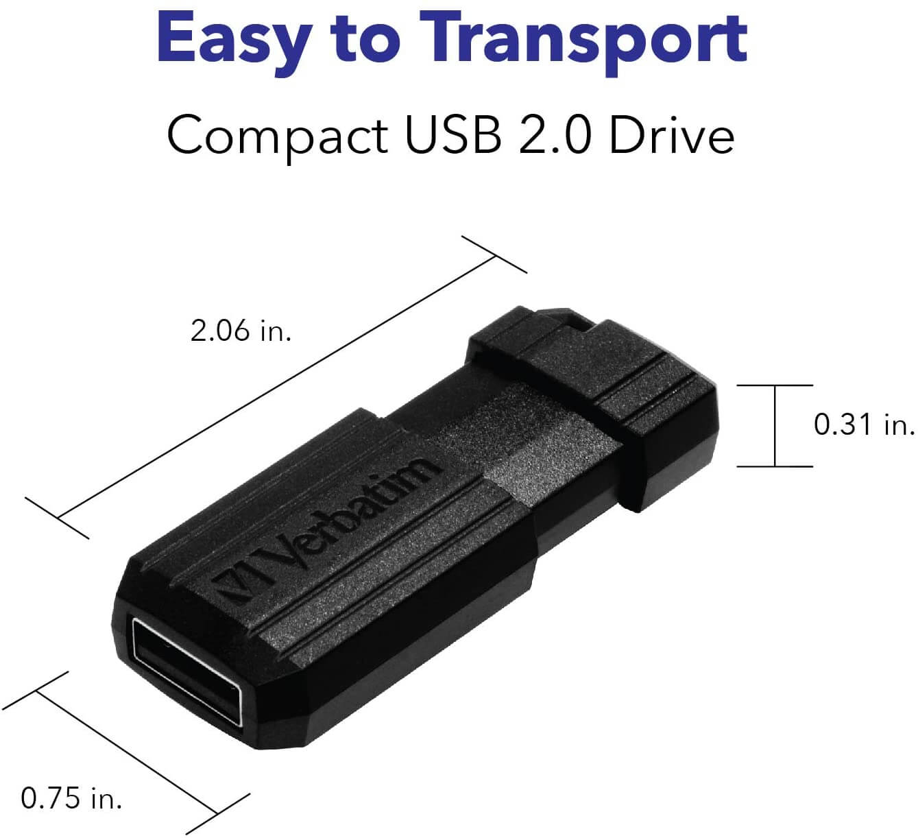 VERBATIM 64GB PINSTRIPE USB DRIVE BLACK