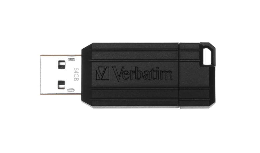 VERBATIM 64GB PINSTRIPE USB DRIVE BLACK