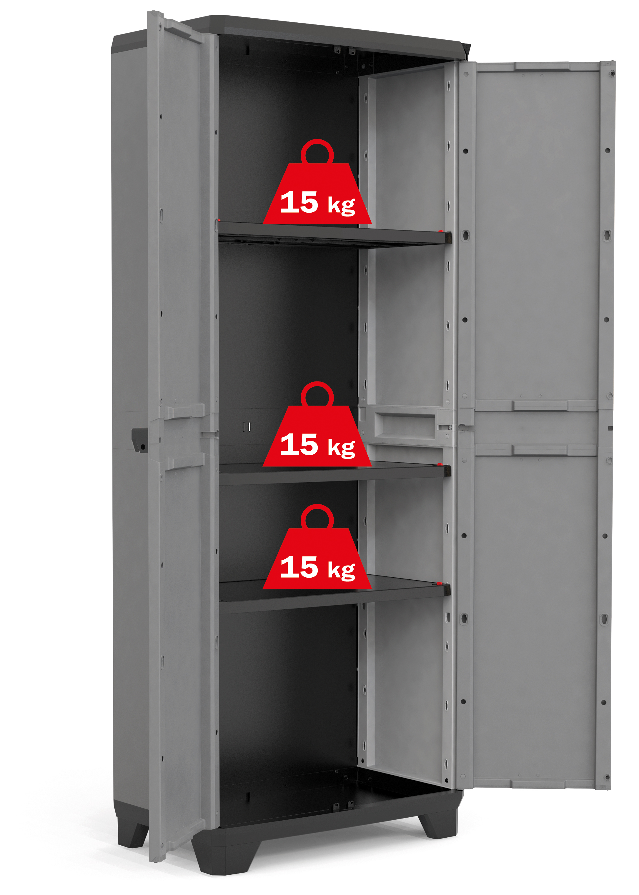 KETER KIS STILO HIGH CABINET WITH 3 SHELVES 68X39X173CM