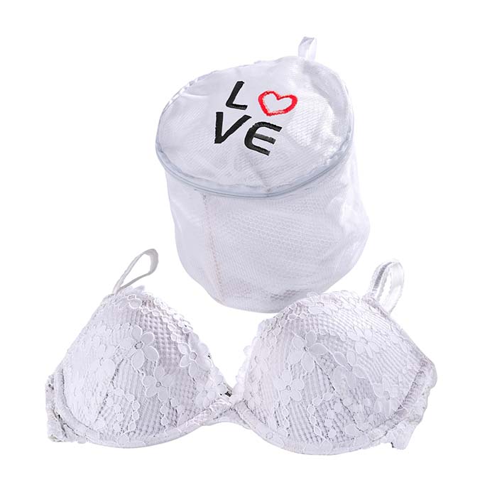 WENKO BRA WASH NET 16CM LOVE WHT