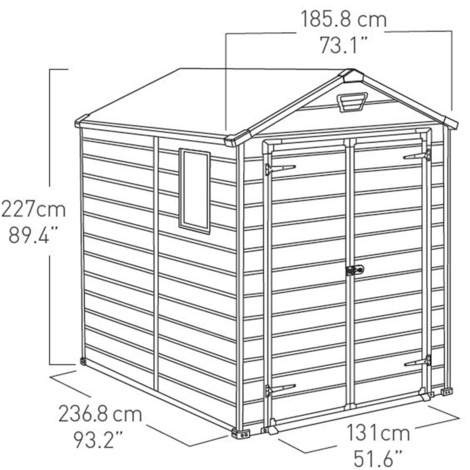 KETER MANOR GARDEN STORAGE SPACE 6X8FT BEIGE/BROWN