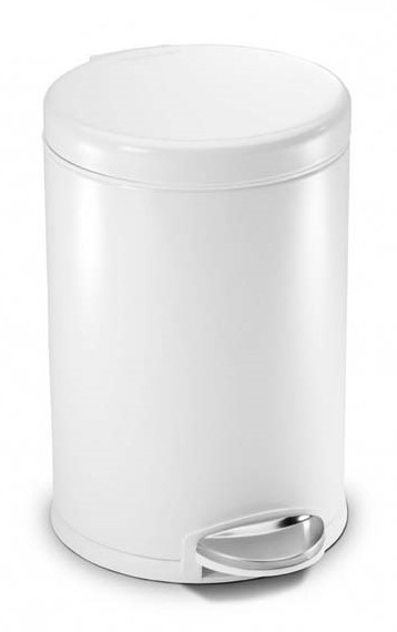 SIMPLEHUMAN ROUND BIN 4.5L WHITE STEEL