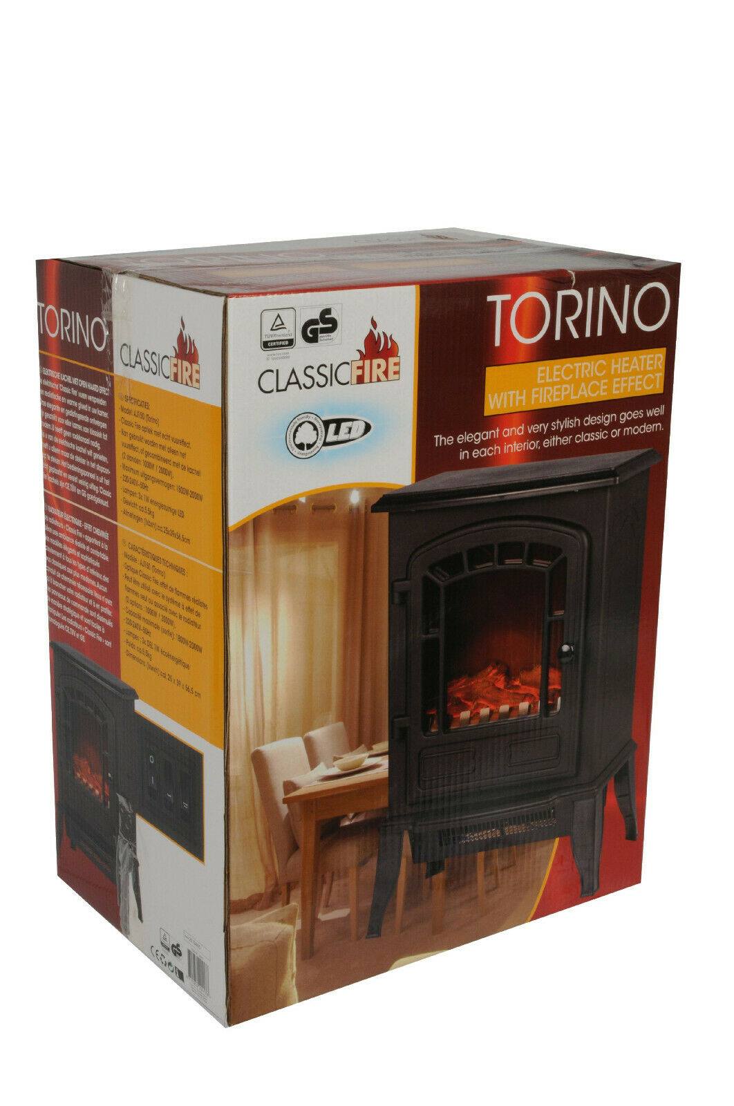 CLASSIC FIRE TORINO ELECTRIC FIREPLACE 2kW LED AJ1