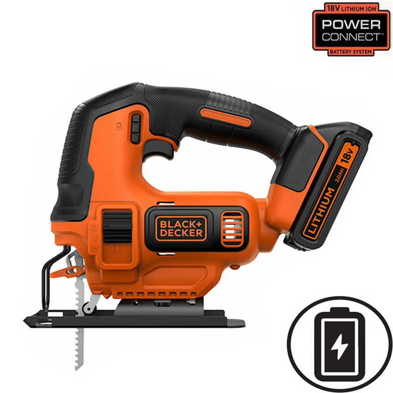 BLACK+DECKER BDCJ18-QW 18V ΗΛΕΚΤΡΙΚΗ ΣΕΓΑ ΜΕ 2.0AH ΜΠΑΤΑΡΙΑ ΚΑΙ ΦΟΡΤΙΣΤΗ 400MA 