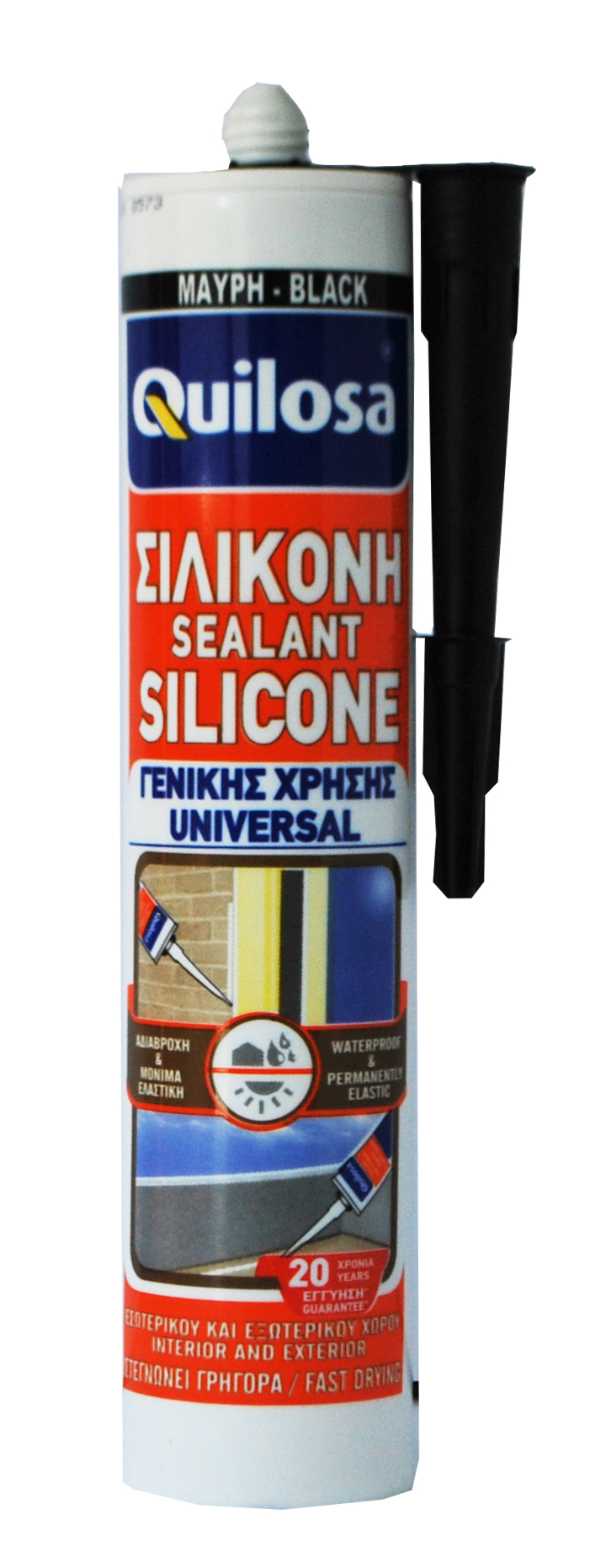 QUILOSA SEALANT SILICONE UNIVERSAL BLACK 280ML