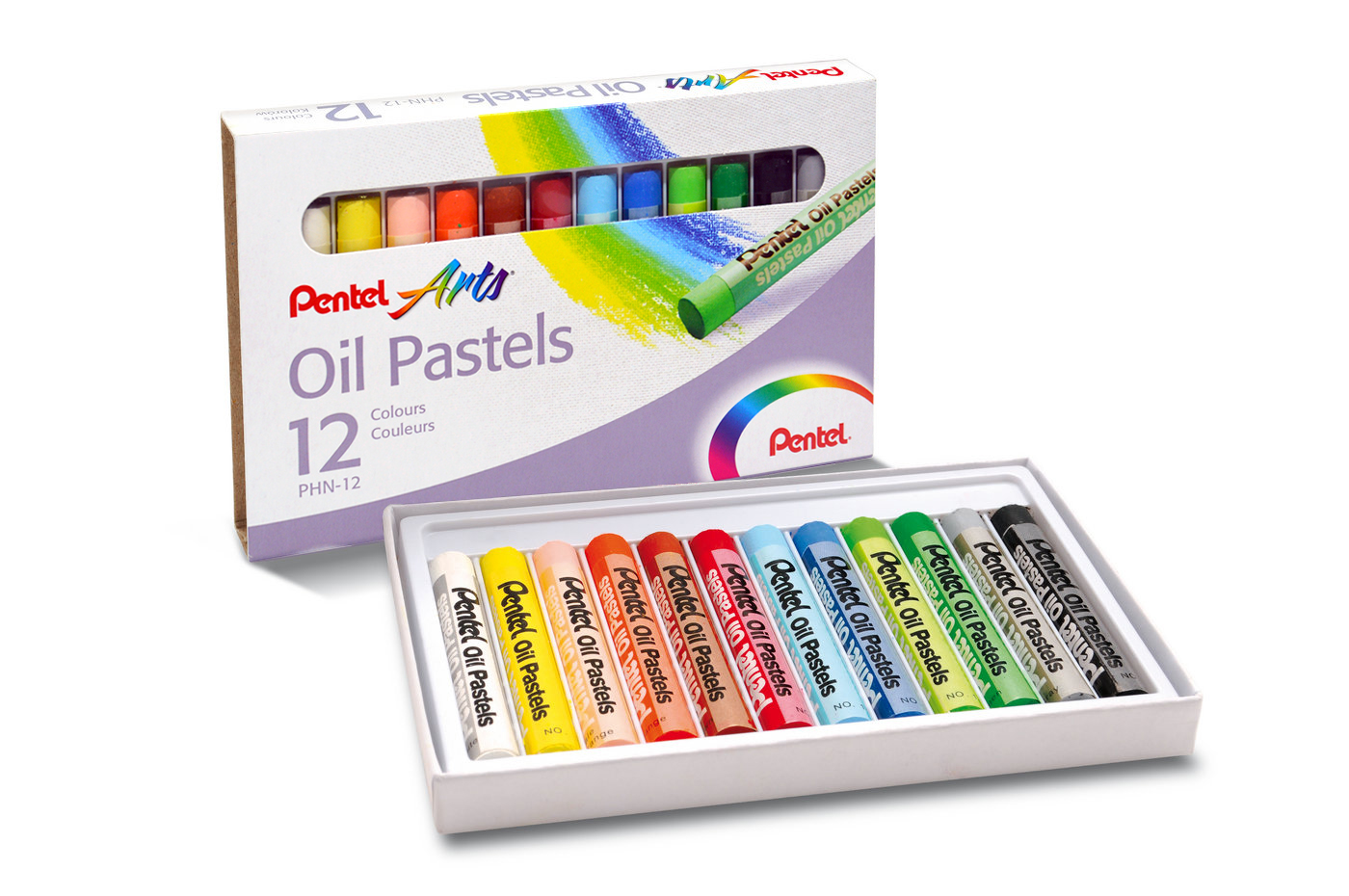 PENTEL PHN-12 OIL PASTELS REG.STICK 12PCS