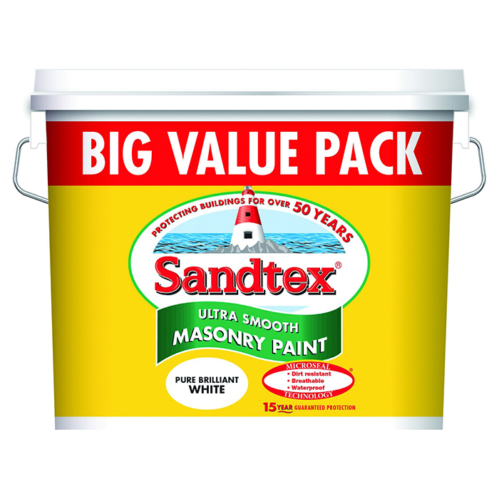 SANDTEX HIGH QUALITY DURABLE EXTERIOR PAINT WHITE 12L