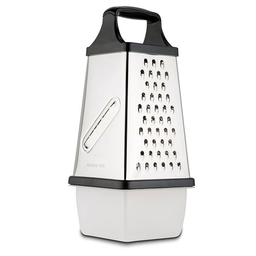 NAVA MISTY STAINLESS STEEL GRATER WITH STORAGE BOWL 31CM