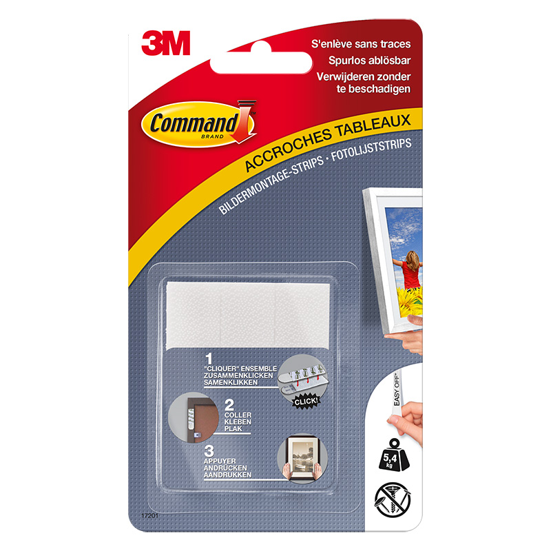 3M COMMAND MEDIUM FRAME STRIPS 5.4KG