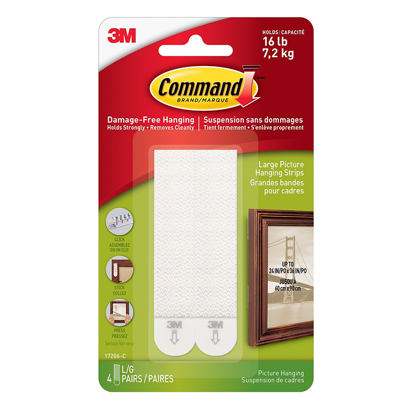 3M COMMAND LARGE FRAME STRIPS 7.2KG